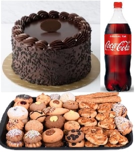 Akşam Keyfi Paketi Çikolatalı Pasta Kuru Pasta ve 1 Litre Cola pasta